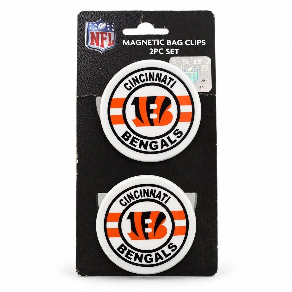 Cincinnati‎ Bengals Magnetic Bag Clips 2-Piece Set NFL WinCraft Fridge New